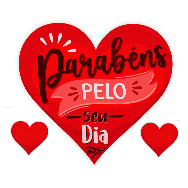 Painel Coração Parabéns pelo seu dia 48x44cm - Ref 129014 Piffer