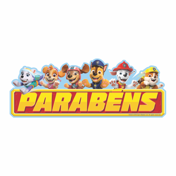 Enfeite Impresso de Mesa Festa Patrulha Canina Parabéns 17x44cm - Ref 351116 Piffer