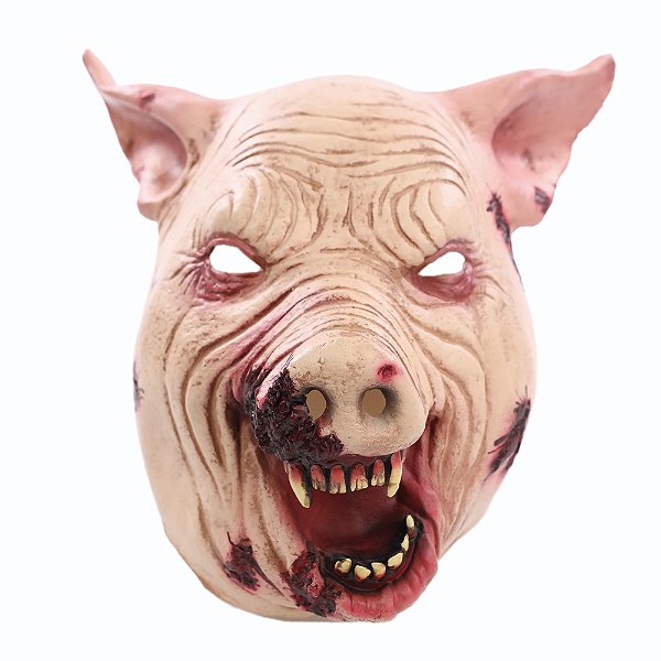 Máscara de Silicone Porco Macabro Halloween 33x29x15cm - Ref 29006069 Cromus
