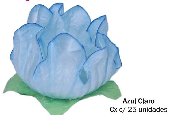 Forminha Para Doces Formato Flor Stylo Azul Claro 25 Un - Decora Doces