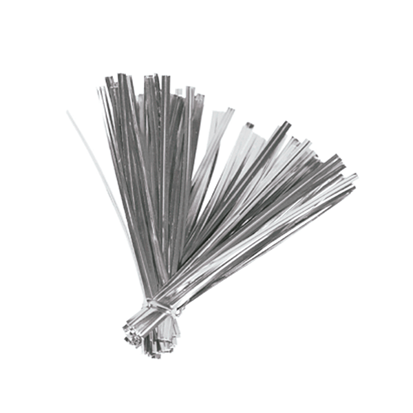 Fecho Prático Metalizado Prata 11cm x 4mm com 100Un - Silver Plastic