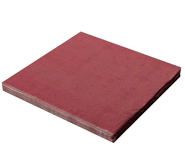 Guardanapo de Papel Alto Relevo Vermelho 32x32cm com 20 Un - Silver Plastic