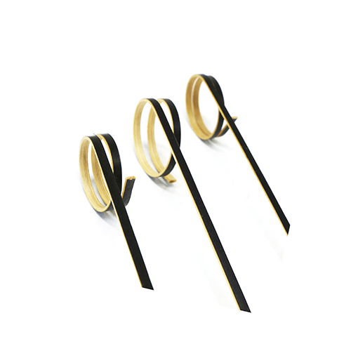Palito Para Petisco de Bambu Curva Preto 12cm com 20Un - Silver Plastic