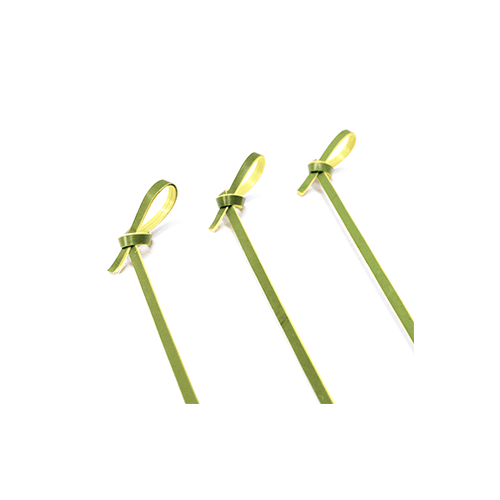 Palito Para Petisco de Bambu Laço Cru 9cm com 50Un - Silver Plastic