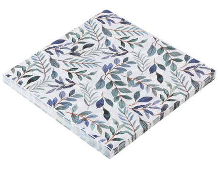 Guardanapo de Papel Estampado Folhas 32x32cm com 20 Un - Silver Plastic