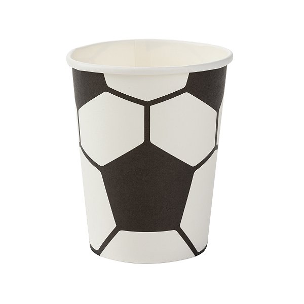 Copo Descartável de Papel Futebol 270Ml com 10 Un - Silver