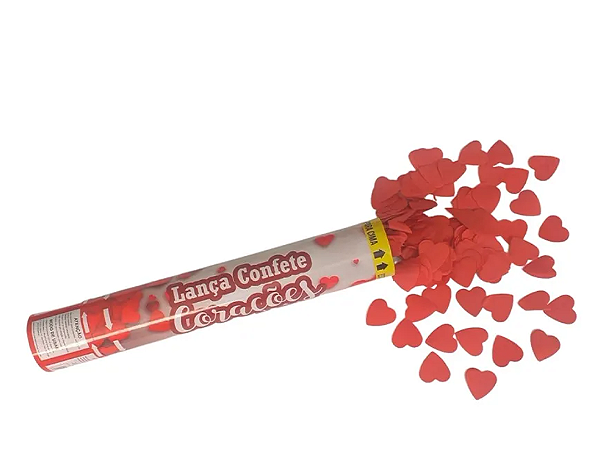 Lança Confete Corações 30cm - Silver
