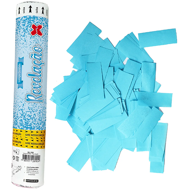 Lança Confete Revelação Papel Azul Cheguei Boy 30cm - Make