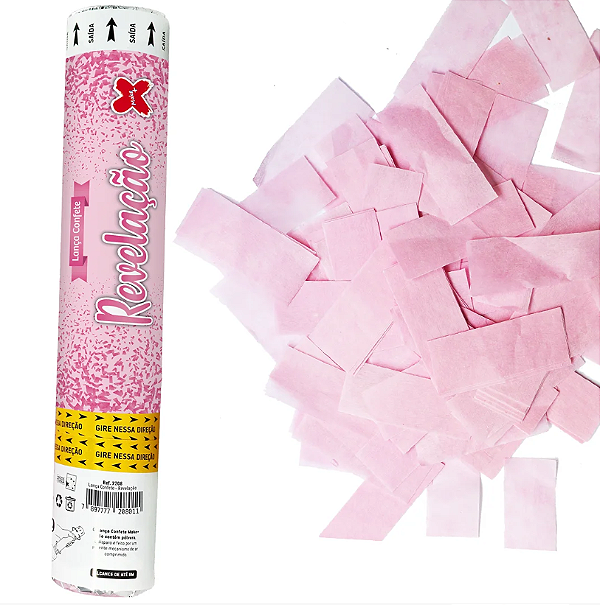 Lança Confete Revelação Papel Rosa Cheguei Girl 30cm - Make