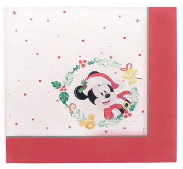 Guardanapo de Papel Decorado de Natal Mickey 33x33cm com 20 Un - Ref 1113613 Cromus