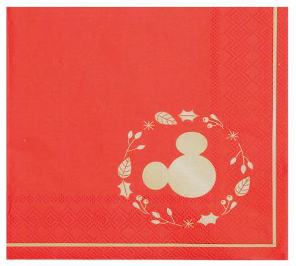 Guardanapo de Papel Decorado de Natal Mickey Vermelho 33x33cm com 20 Un - Ref 1029287 Cromus