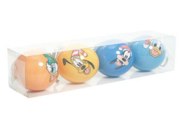 Bola de Natal Mickey e Turma 8cm com 4 Un - Natal Disney - Ref 1026632 Cromus