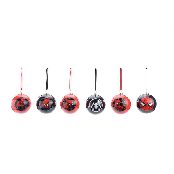 Bolas de Natal Homem Aranha 6cm com 6 Un - Natal Avengers - Ref 1118108 Cromus