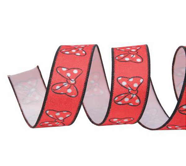 Fita Aramada de Natal Disney Laços Minnie Vermelho 3.8x9,14cm - Ref 1019575 - Cromus
