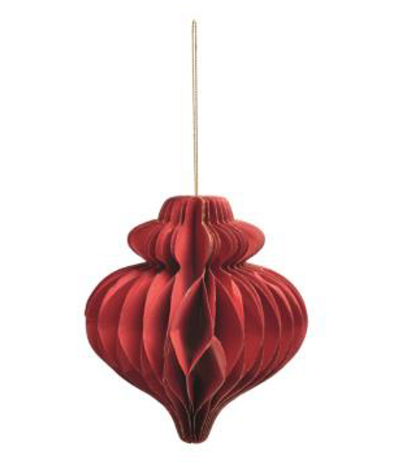 Enfeite de Pendurar Ornamento Vermelho de Papel 15cm - Ref 1046595 Cromus