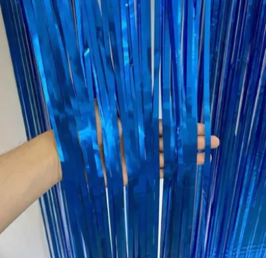 Cortina Decorativa Fosca Azul 1x2m - CCS Decorações