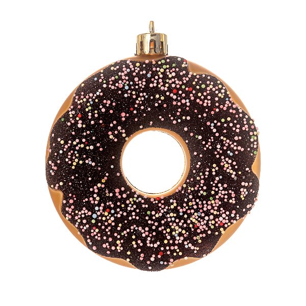 Enfeite de Pendurar Donut Marrom 8cm com 3 Un - Ref 1240297 Cromus