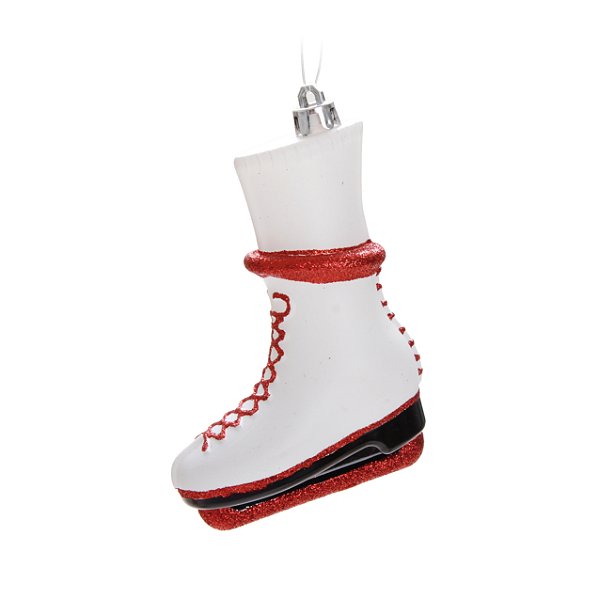 Enfeite de Pendurar Patins Gelo Branco 9cm com 2 Un - Ref 1517886 Cromus