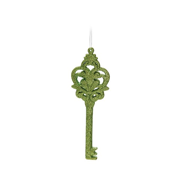 Enfeite de Pendurar Cetro Real Chave Real Verde 15cm com 6Un - Ref 1517897 Cromus