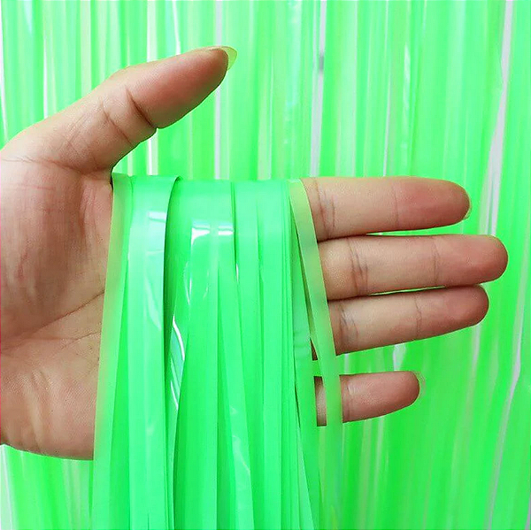 Cortina Decorativa Neon Verde 1x2m - CCS Decorações