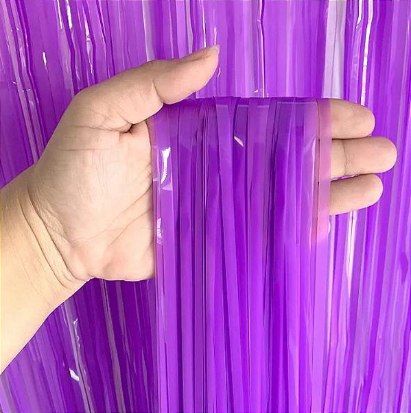 Cortina Decorativa Neon Roxa 1x2m - CCS Decorações