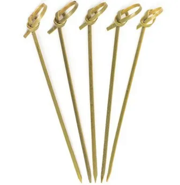 Palito de Petisco de Bambu Nó 18cm com 20Un - Silver Plastic