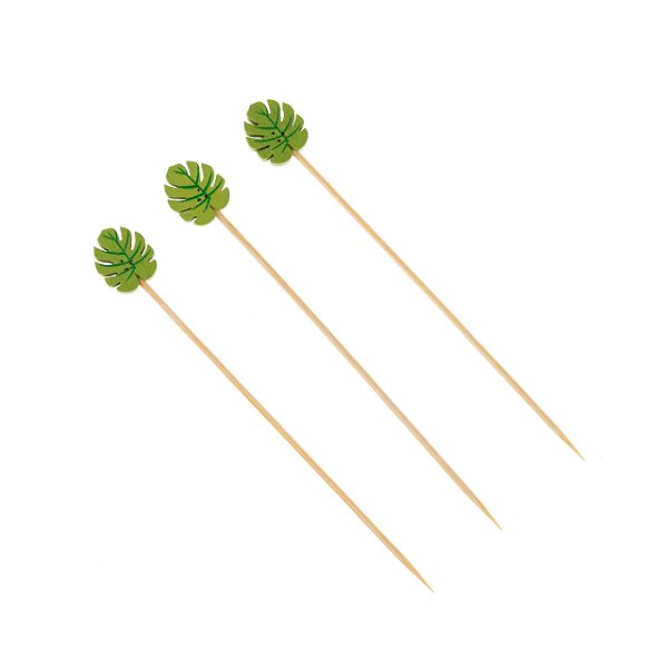 Palito de Petisco de Bambu com Costela de Adão de Madeira 12cm com 12Un - Silver