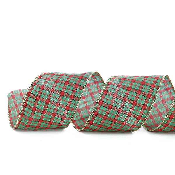 Fita Aramada de Natal Xadrez Vermelho e Verde 6,3x914cm - Ref 1056637 Cromus