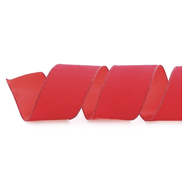 Fita Aramada de Natal Camurça Vermelho 3,8X914cm - Ref 1117627 Cromus