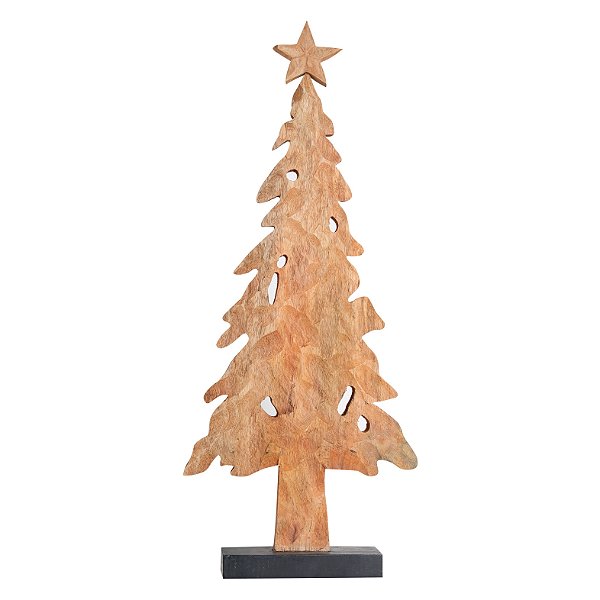 Árvore de Madeira Pinheiro Rustico com Estrela na Ponta 72x31cm - Ref 1921955 Cromus
