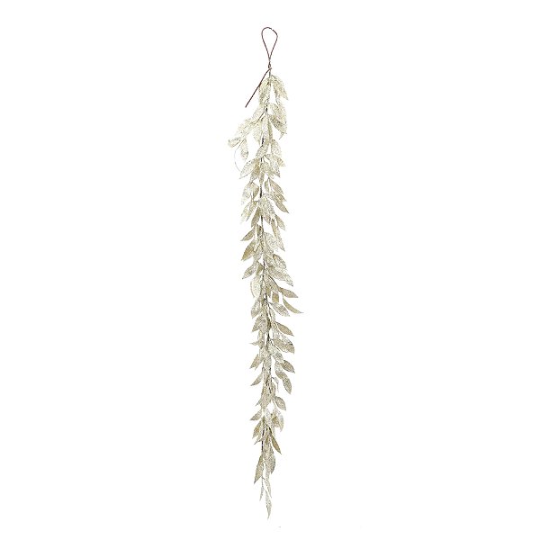 Galho Longo Festão Folhas Glitter Chá 145cm - Ref 1008331 Cromus