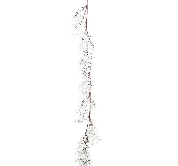Galho Longo Festão de Frutas Brancas 126cm - Ref 1087466 Cromus