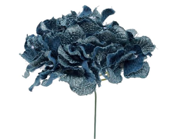 Flor de Natal Hortência Azul 12cm - Ref 1022550 Cromus