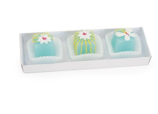 Vela Formato Docinhos Azul e Amarelo com 3Un - Velas Candies - Ref 1320402 Cromus