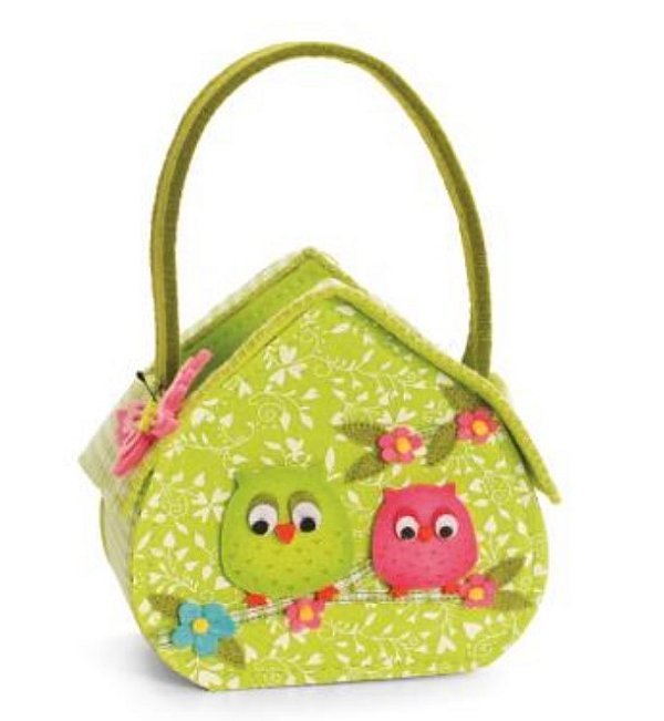Cestinha Casinha de Corujas 23x12cm - Cestinhas em Feltro - Ref 1422164 Cromus
