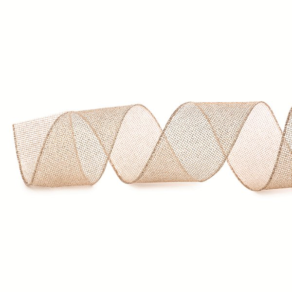 Fita Aramada de Tela Glitter Dourada 6,3cmx9,14m - Ref 1073416 Cromus