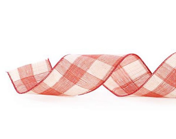 Fita Aramada Xadrez Laranja e Nude 6,3X914CM - Ref 1117434 Cromus