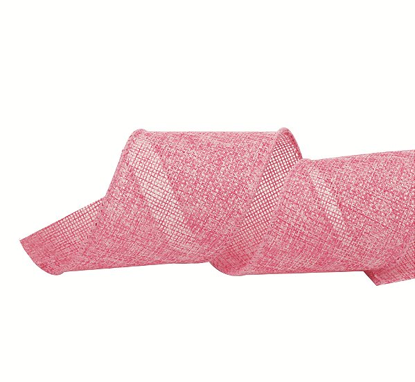 Fita Aramada de Juta Rosa Claro 6,3cmx9,14m - Ref 1920965 Cromus