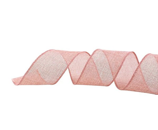 Fita Aramada Tela Juta Rosê Glitter 914x6,3cm - Ref 1009281 Cromus