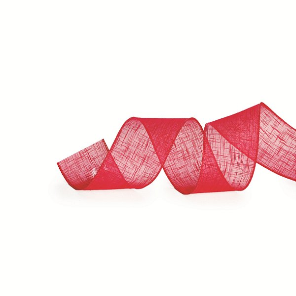 Fita Aramada de Linho Vermelho Amassado 6,3x914cm - Ref 1614404 Cromus