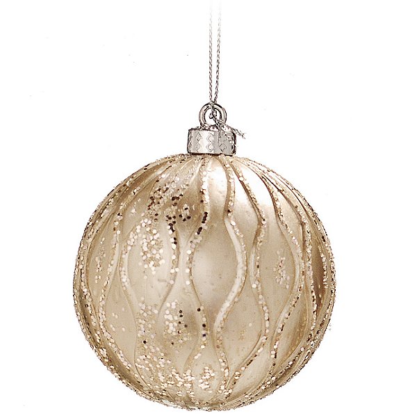 Bolas de Natal Ondas de Glitter Rose 8cm com 6Un - Ref 1592487 Cromus