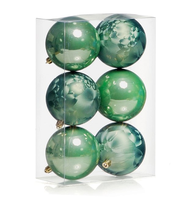 Bolas de Natal Brilho e Texturizada 8cm Verde com 6 Un - Ref 1699560 Cromus