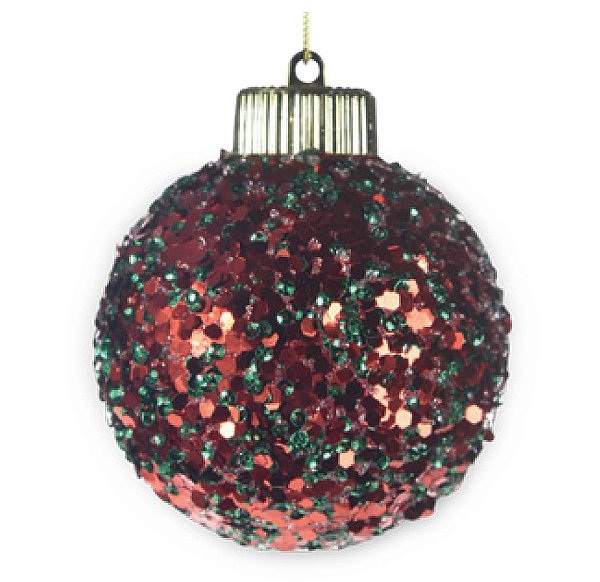 Bolas de Natal Cristais Verde e Vermelho 10cm com 4 Un - Ref 1106541 Cromus