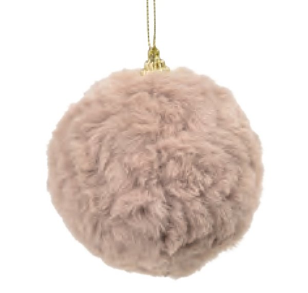 Bolas de Natal Pelúcia Nude 8cm com 6 Un - Ref 1044156 Cromus