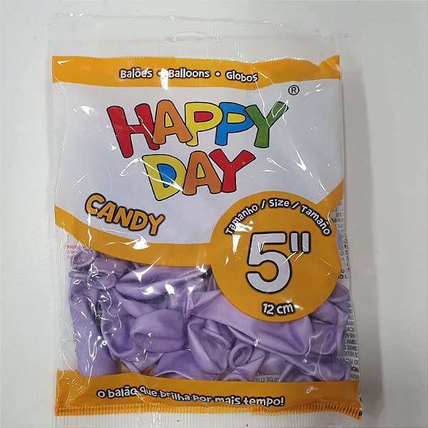Balão de Latex 5 Polegadas Perolizado Candy Color Lilas com 25 Unidades - Happy Day