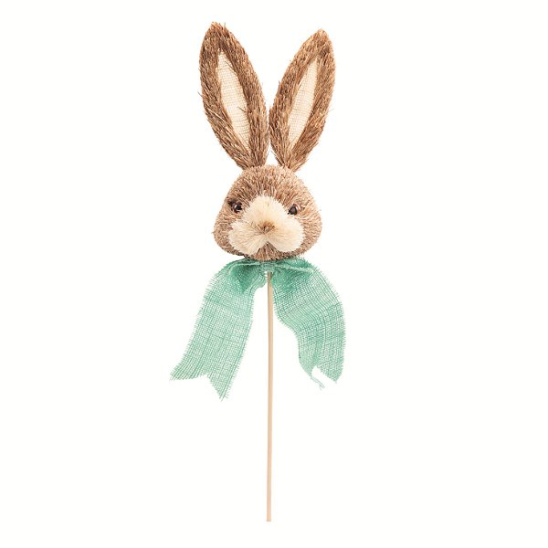 Cabeça de Coelho de Palha no Palito 55x14x10cm - Ref 1016055 Cromus