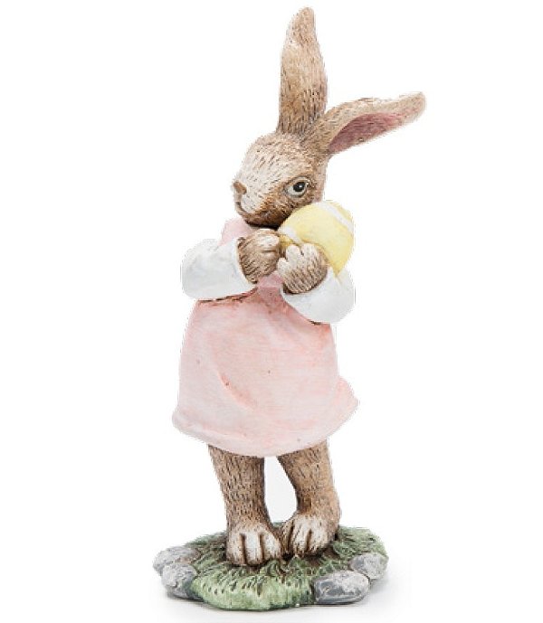 Coelha de Resina Segurando Ovo 17x8cm - Fancy - Ref 1014477F Cromus