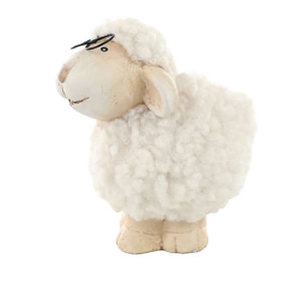 Ovelha de Cerâmica em Pé com óculos 11x6x7cm - Ref 1094544 Cromus