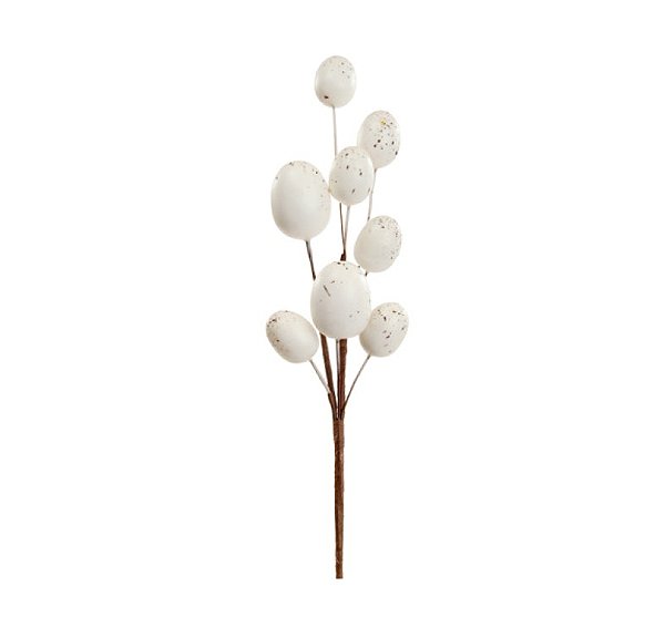 Galho de Páscoa Médio Ovos Branco 34m - Coleção Fondant - Ref 1067227 Cromus