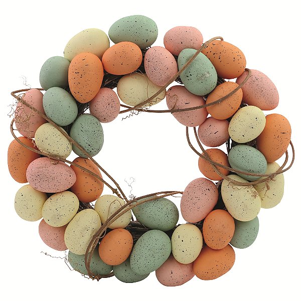 Guirlanda De Páscoa Ovos e Cipós 34x34x8cm - Fondant Ref 1015978 Cromus
